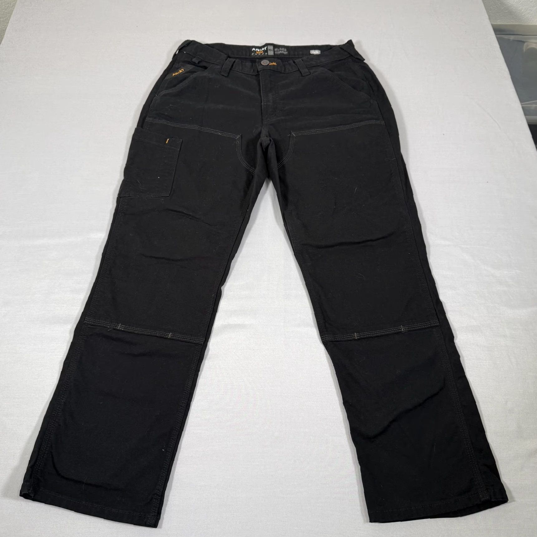 Ariat Ariat Rebar M4 Relaxed Straight Work Carpenter Pants 33x30 Black Mens/Regular Size with Cargo Pockets, Canvas, Zip Fly, Stretch, Utility Size US 33 - 2 Thumbnail