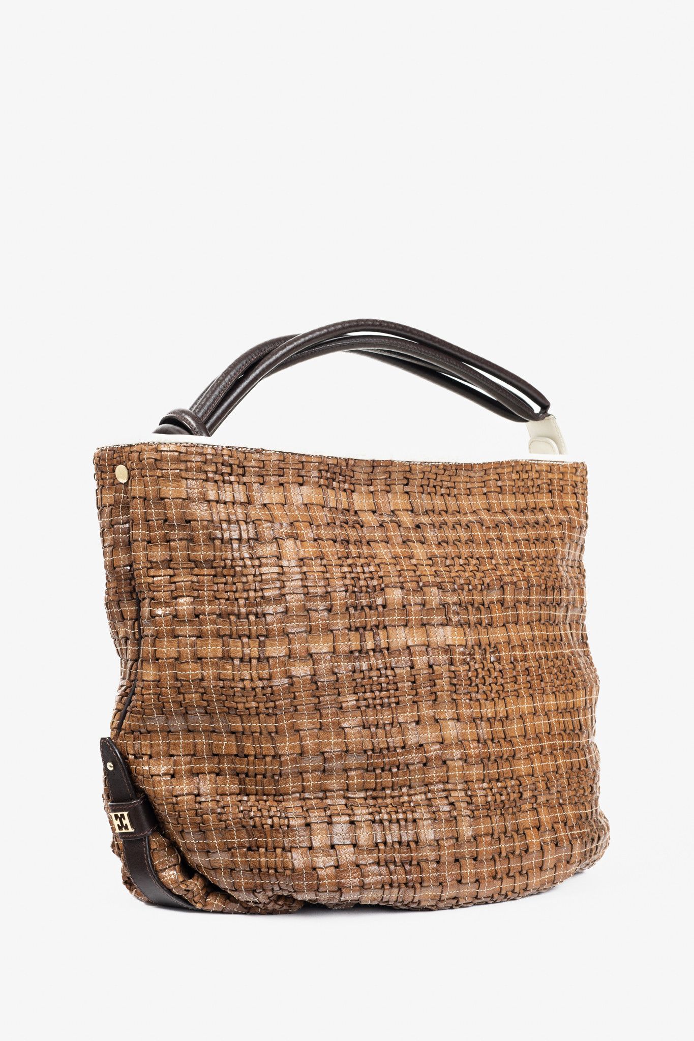 Escada Escada SS/14 Brown Woven-Leather Hobo Size ONE SIZE - 2 Thumbnail