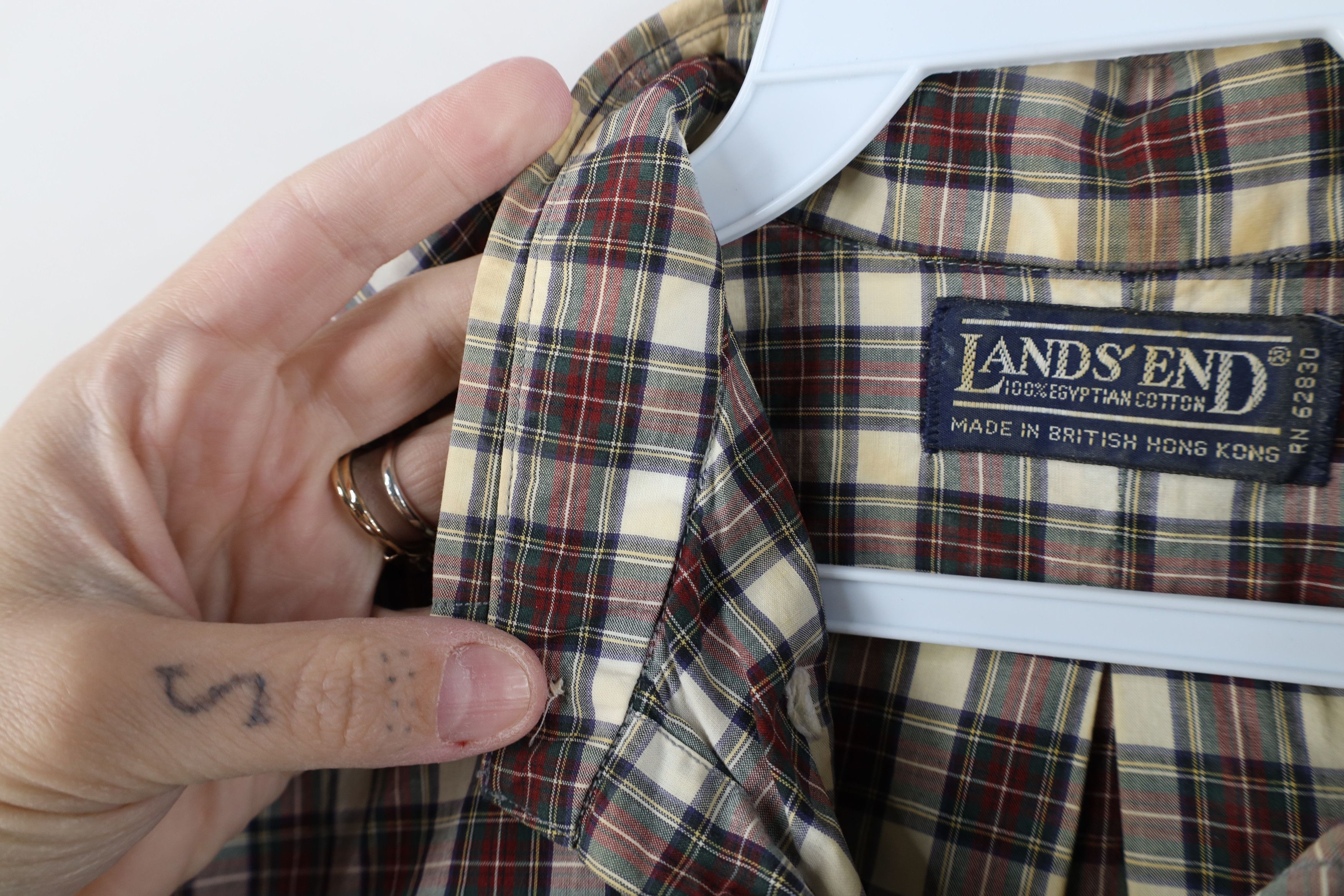 Lands' End Vintage 70s 80s Lands End Cotton Button Down Shirt Plaid Size US S / EU 44-46 / 1 - 10 Thumbnail