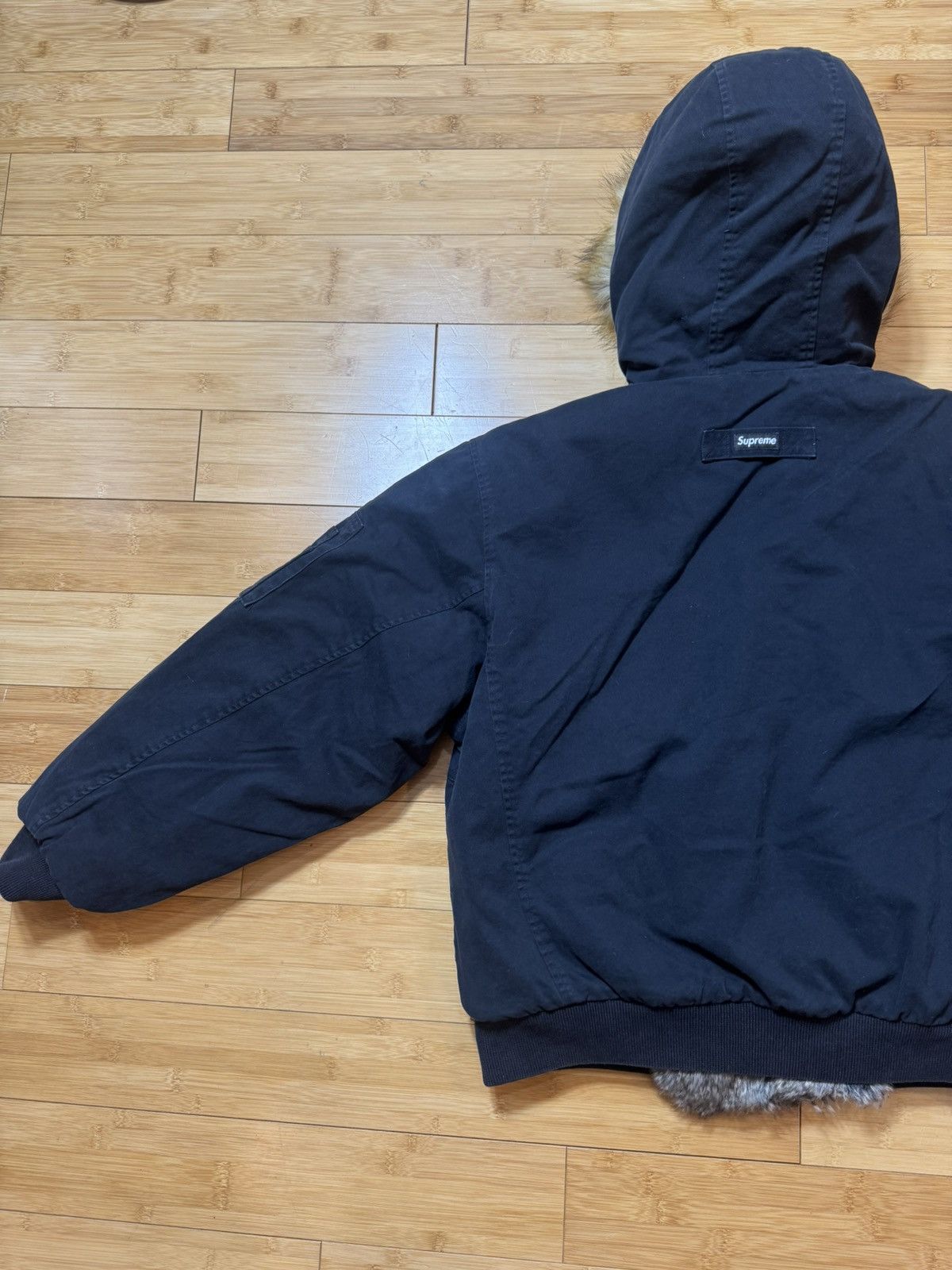 Supreme Supreme Reversible Faux Fur Hooded Work Jacket Black Size S Size US S / EU 44-46 / 1 - 13 Thumbnail