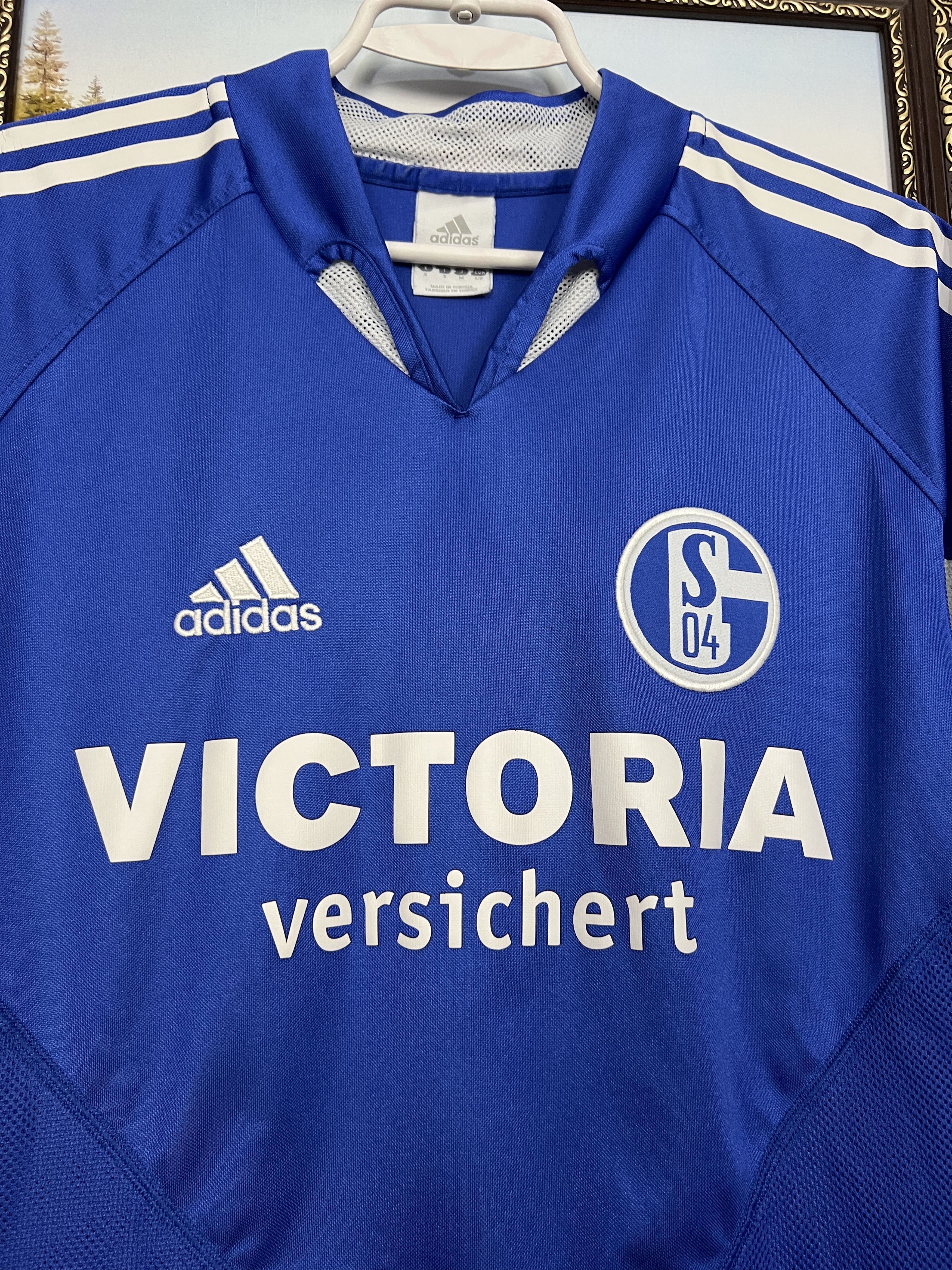 Adidas FC Schalke 04 Home football shirt 2004 Soccer Jersey Trikot Size US S / EU 44-46 / 1 - 3 Thumbnail