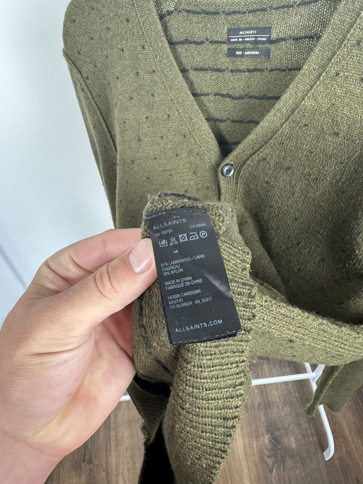 Allsaints AllSaints Hexen Wool Blend Button Cardigan Sweater Medium Size M / US 6-8 / IT 42-44 - 8 Thumbnail