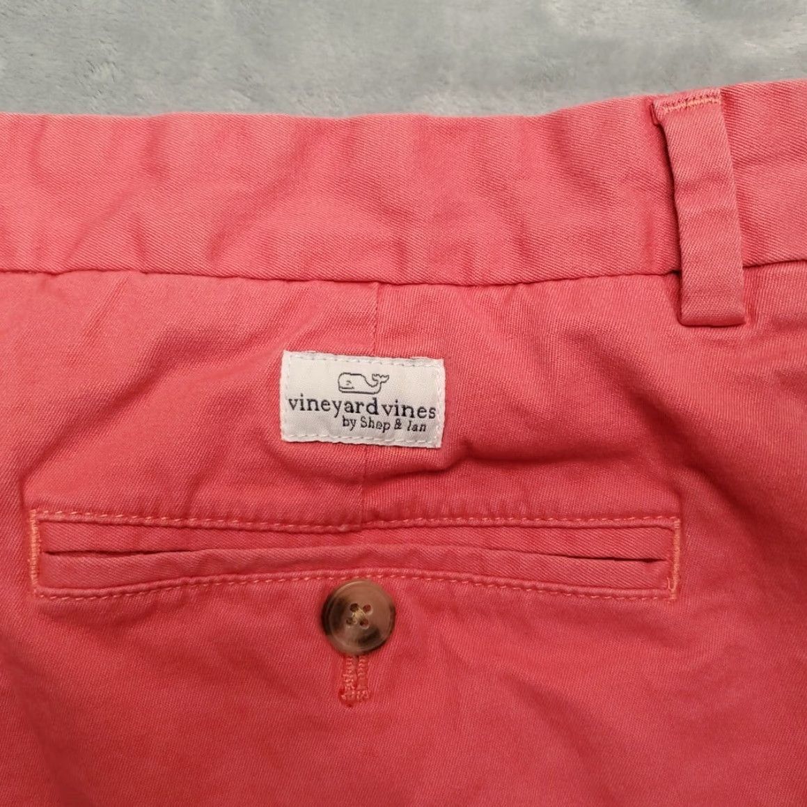 Vineyard Vines Vineyard Vines Shorts Mens 32 Salmon Chino Cotton Blend Casual Outdoor Comfort Pink Solid Front Zip Pocket Mens Size US 32 / EU 48 - 5 Thumbnail