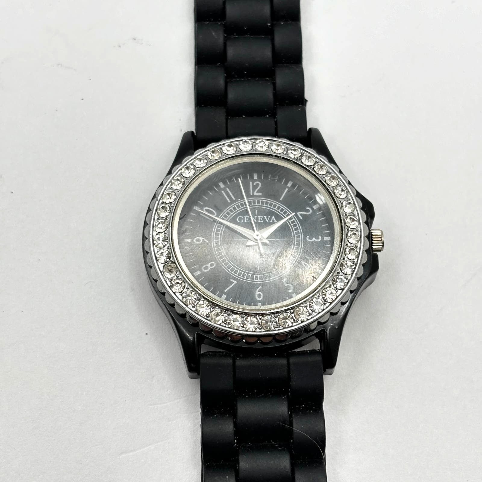 Geneva Silver & Black Geneva Men's Watch Size ONE SIZE - 2 Thumbnail