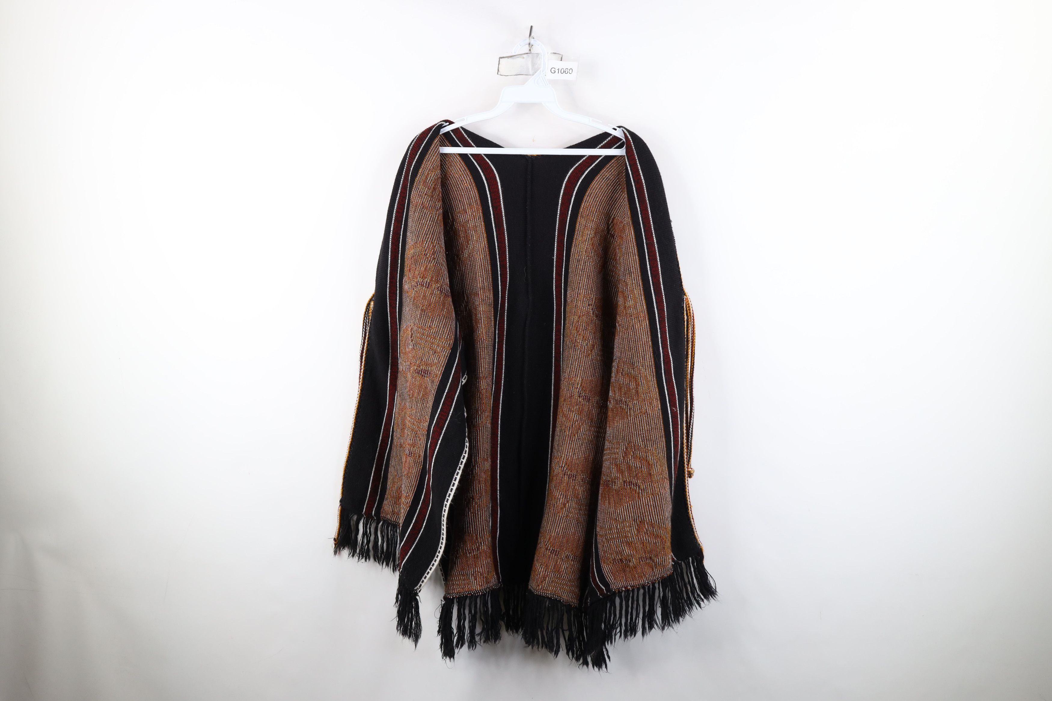 Vintage Vintage 70s Emperor Fringed Cardigan Poncho Sweater Size ONE SIZE - 9 Thumbnail
