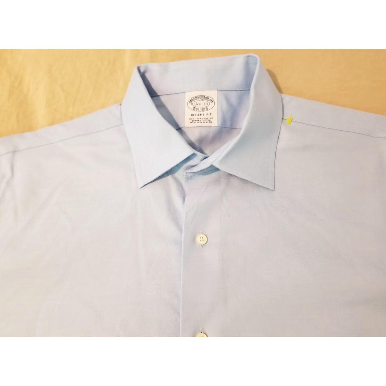 Brooks Brothers Brooks Brothers Dress Shirt Mens Blue 16 1/2 33 Button Cotton 16.5 Size 46R - 2 Thumbnail