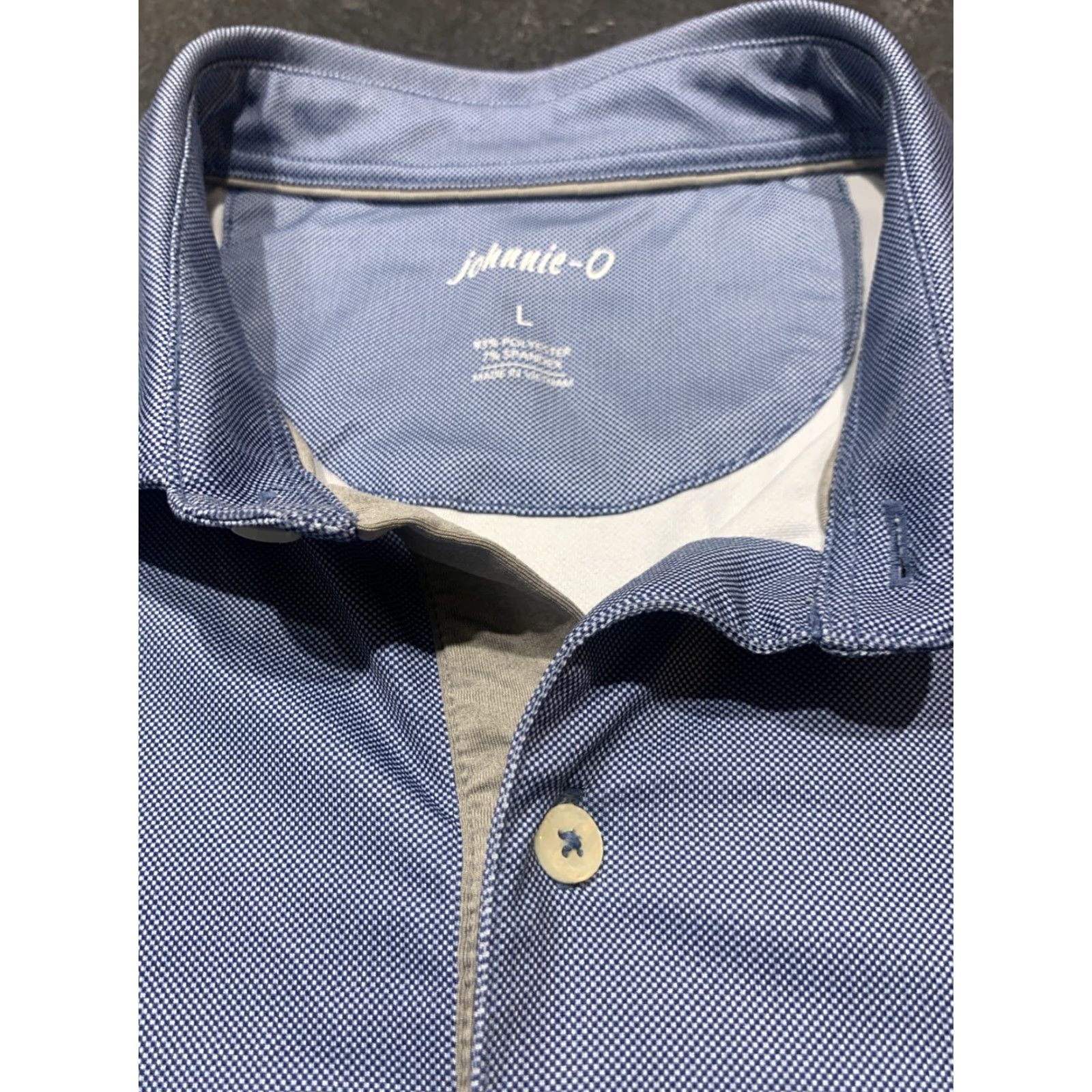 johnnie-O Johnnie-O Men's Polo Shirt L Blue Embroidered Logo Striped Cotton Classic Breathable Golf Beach Size US L / EU 52-54 / 3 - 4 Thumbnail