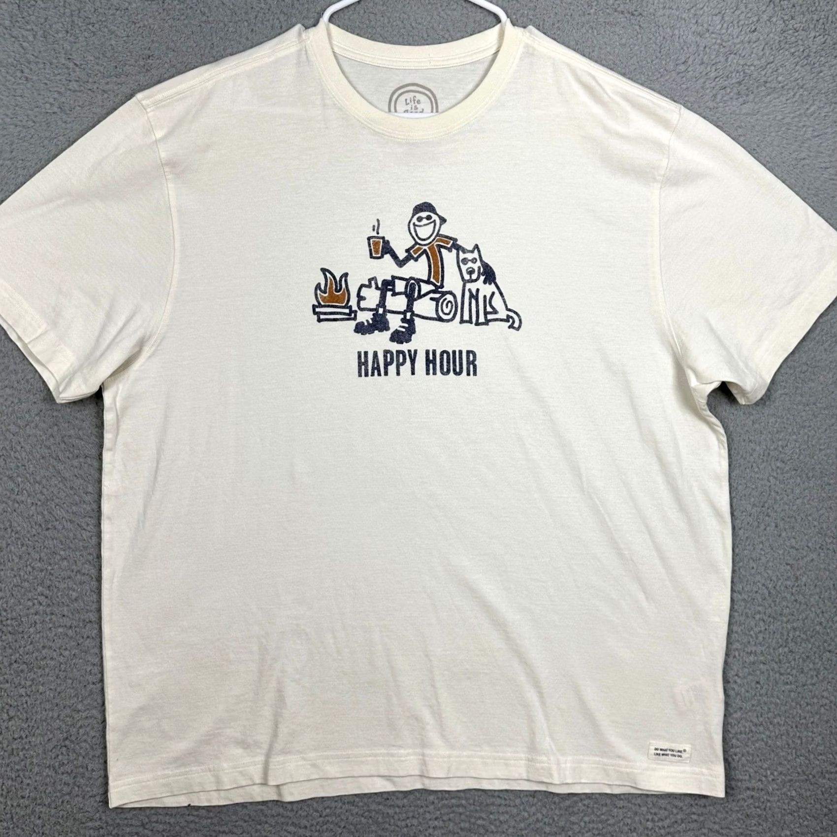Life is Good Life is Good T-Shirt Mens XL Cream Classic Fit Graphic Tee Casual EUC Size US XL / EU 56 / 4 - 3 Thumbnail