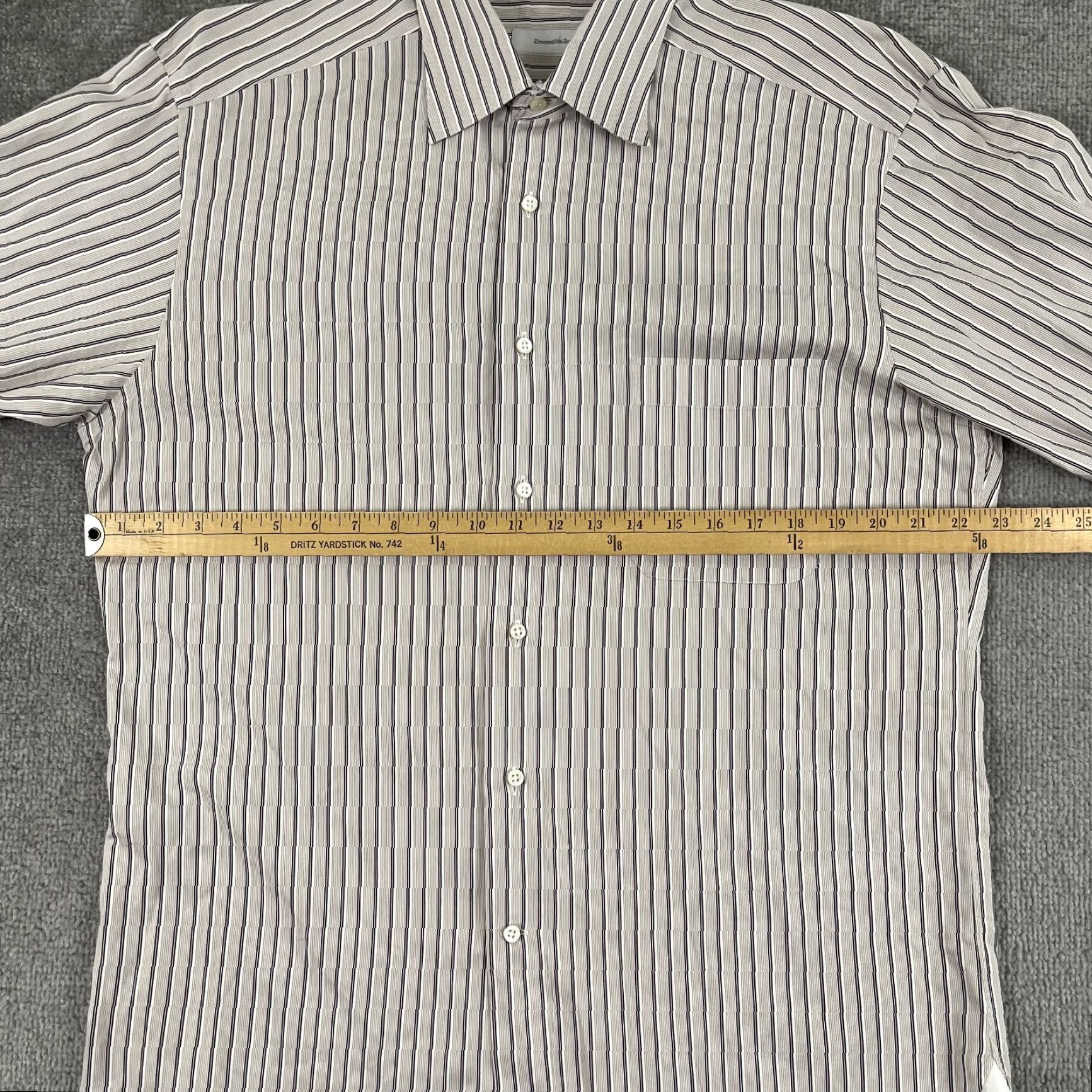 Ermenegildo Zegna Ermenegildo Zegna Dress Shirt Mens Large 16 Muted Pink Striped Long Sleeve Button Up Size 42R - 6 Thumbnail