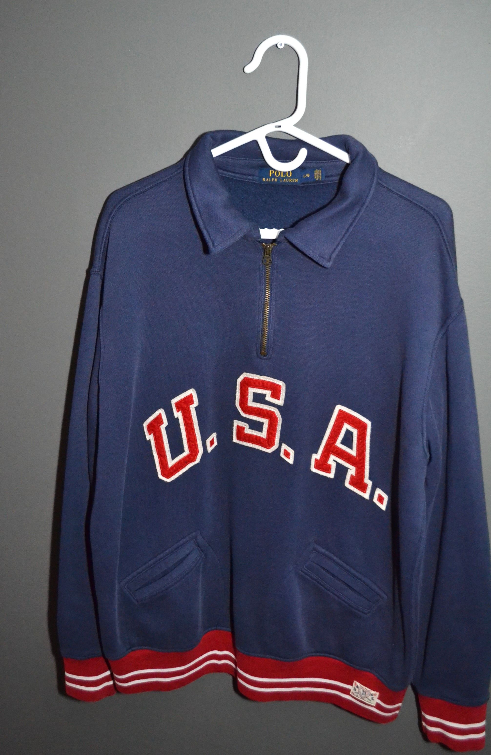 Polo Ralph Lauren Half Zip Split Pocket Olympic Sweatshirt