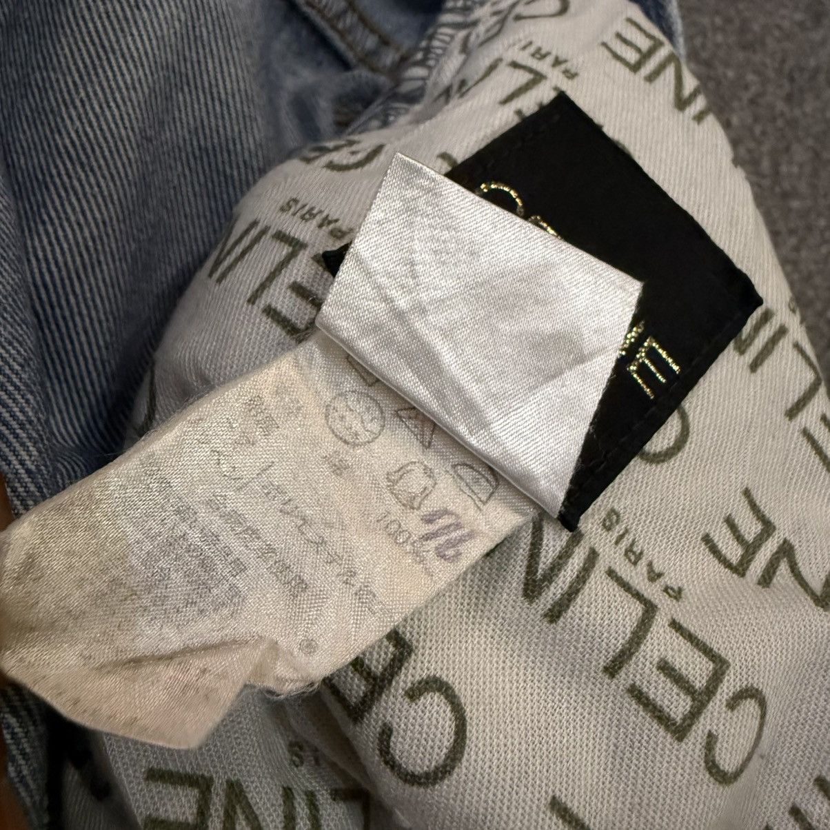 Celine Vintage 90s Voile La Mer Celine Blue Aging Denim Size US 33 - 18 Thumbnail