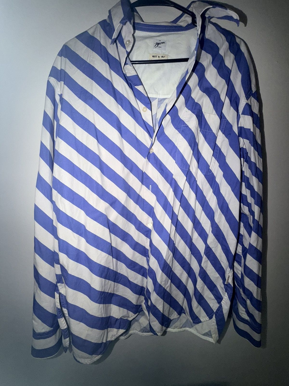 Marni Blue And White Stripped Marni Tee Size US XL / EU 56 / 4 - 1 Thumbnail