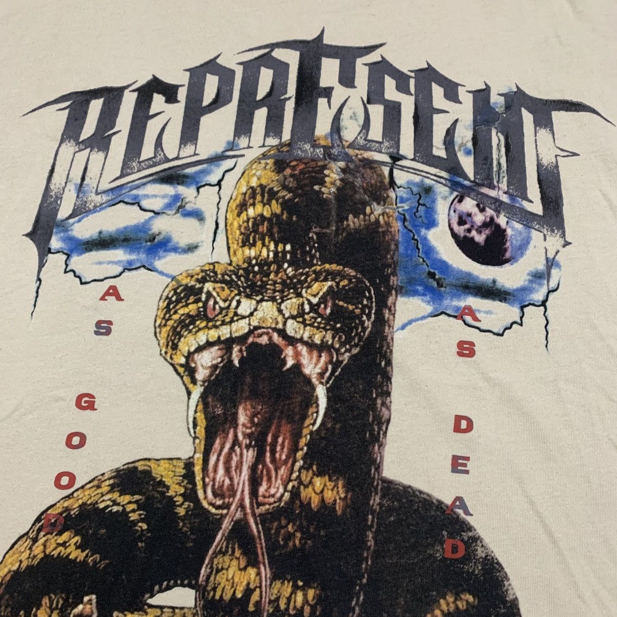 Represent Clo. Represent Small Snake Graphic Vintage White Tee Size US S / EU 44-46 / 1 - 3 Thumbnail