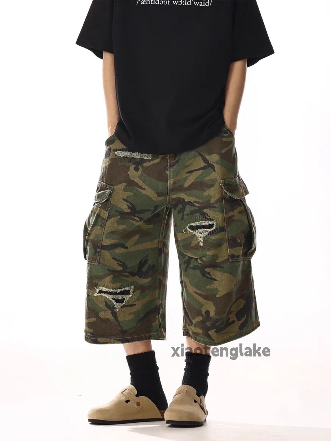 Vintage ltx Unisex outdoor utility ripped loose baggy cargo shorts Size US 28 / EU 44 - 4 Thumbnail