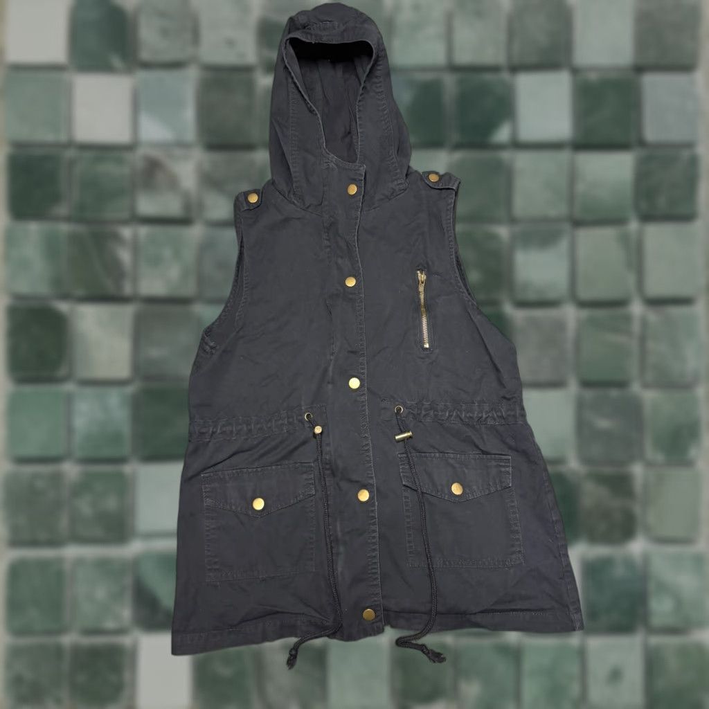 Vintage Zenana Outfitters Vest Jacket Womens Small Hooded Black Utility Full Zip Buttons Jacket Black Small Womens Zip Hooded Full Zip Military Outdoor Canvas Size S / US 4 / IT 40 - 1 Thumbnail