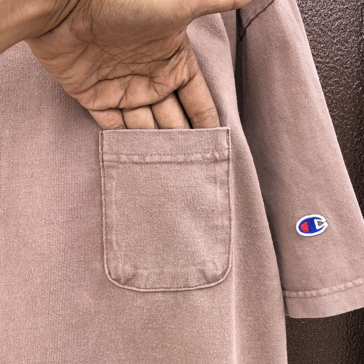 Champion Vintage Champion Sun Faded Pocket Brown Shirt Size US XL / EU 56 / 4 - 2 Thumbnail