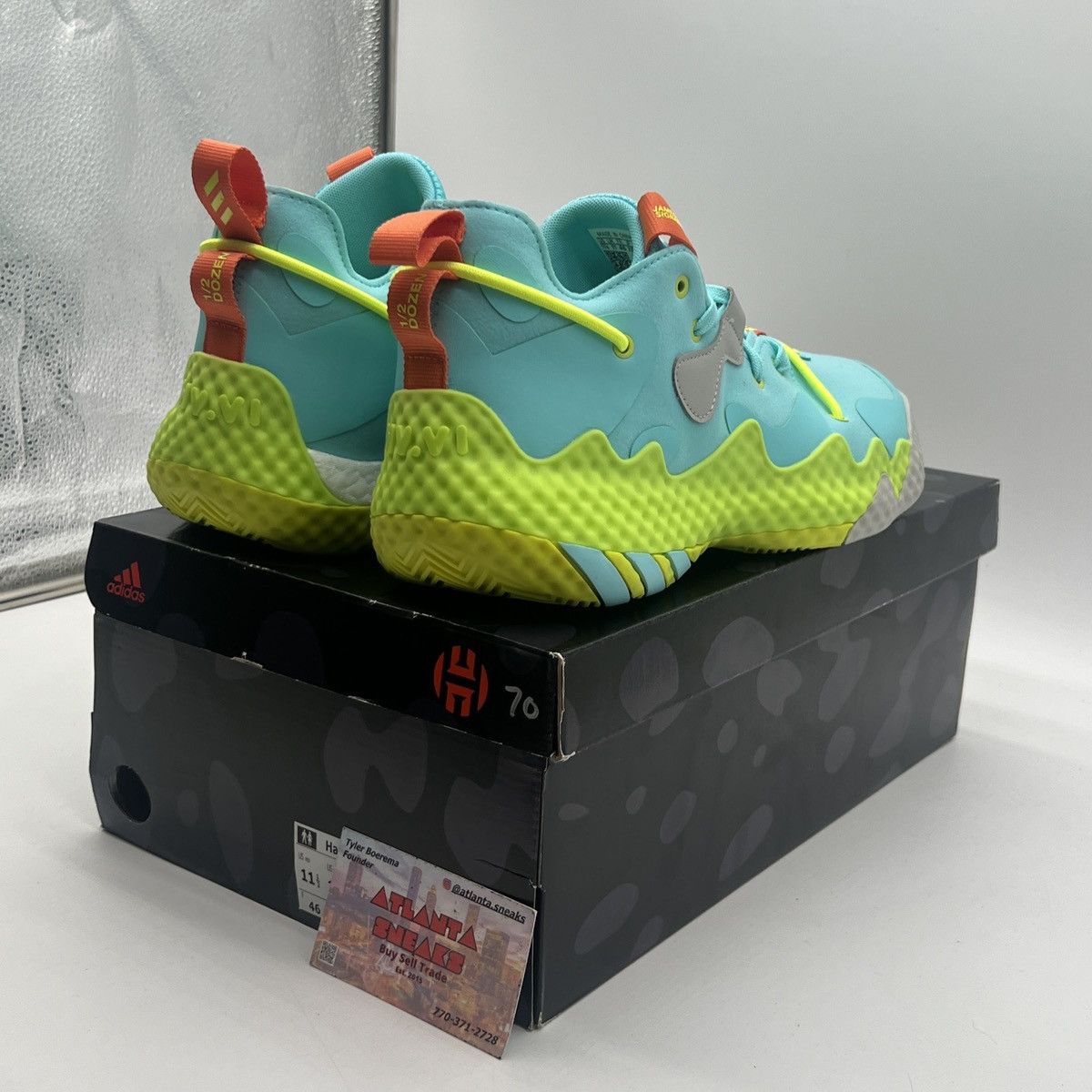Adidas Harden vol 6 pulse Aqua solar yellow Size US 11.5 / EU 44-45 - 5 Thumbnail