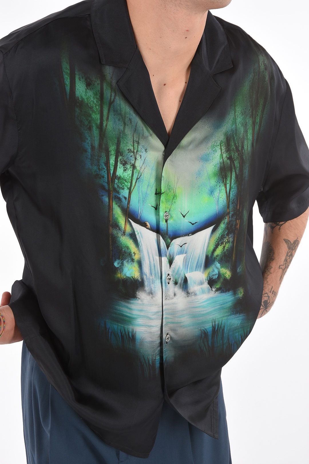 Off-White o1tko10825 Printed Satin Shirt in Multicolor Size US M / EU 48-50 / 2 - 7 Thumbnail