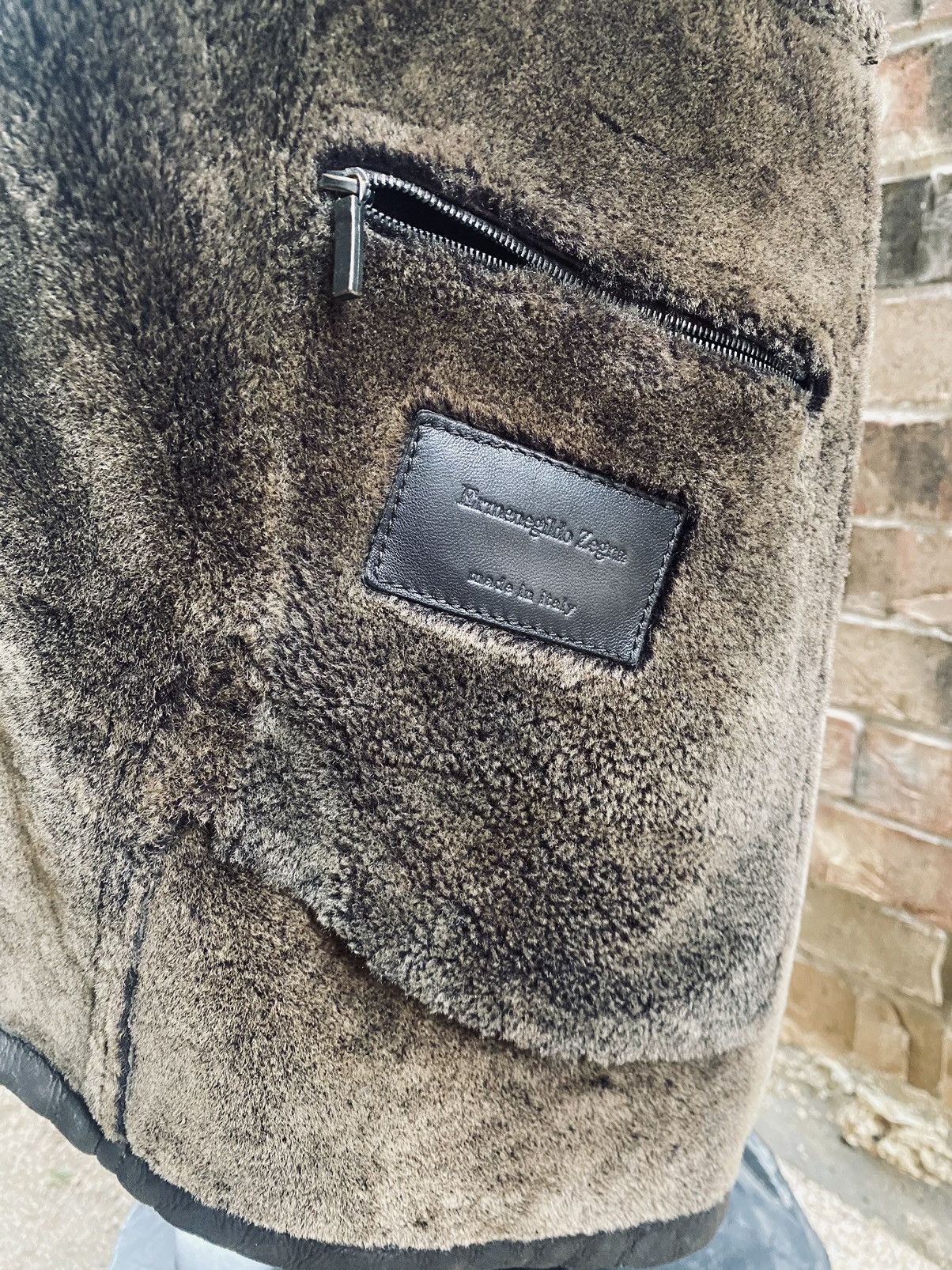 Ermenegildo Zegna Zegna 🇮🇹 brown suede full Sherpa lined car coat 50 VGC Size US M / EU 48-50 / 2 - 15 Thumbnail