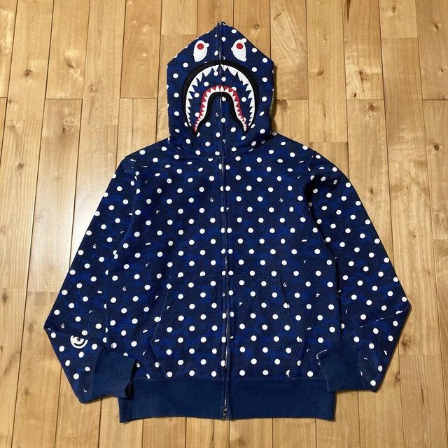 Bape 2015 BAPE DOT ABC CAMO Shark Full Zip Hoodie Navy APE Size US L / EU 52-54 / 3 - 2 Thumbnail