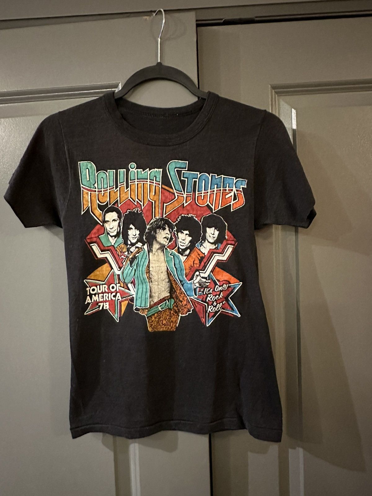 image of Band Tees x Grail Vintage The Rolling Stones Promo 1978 Grail Band Shirt in Black (Size Small)