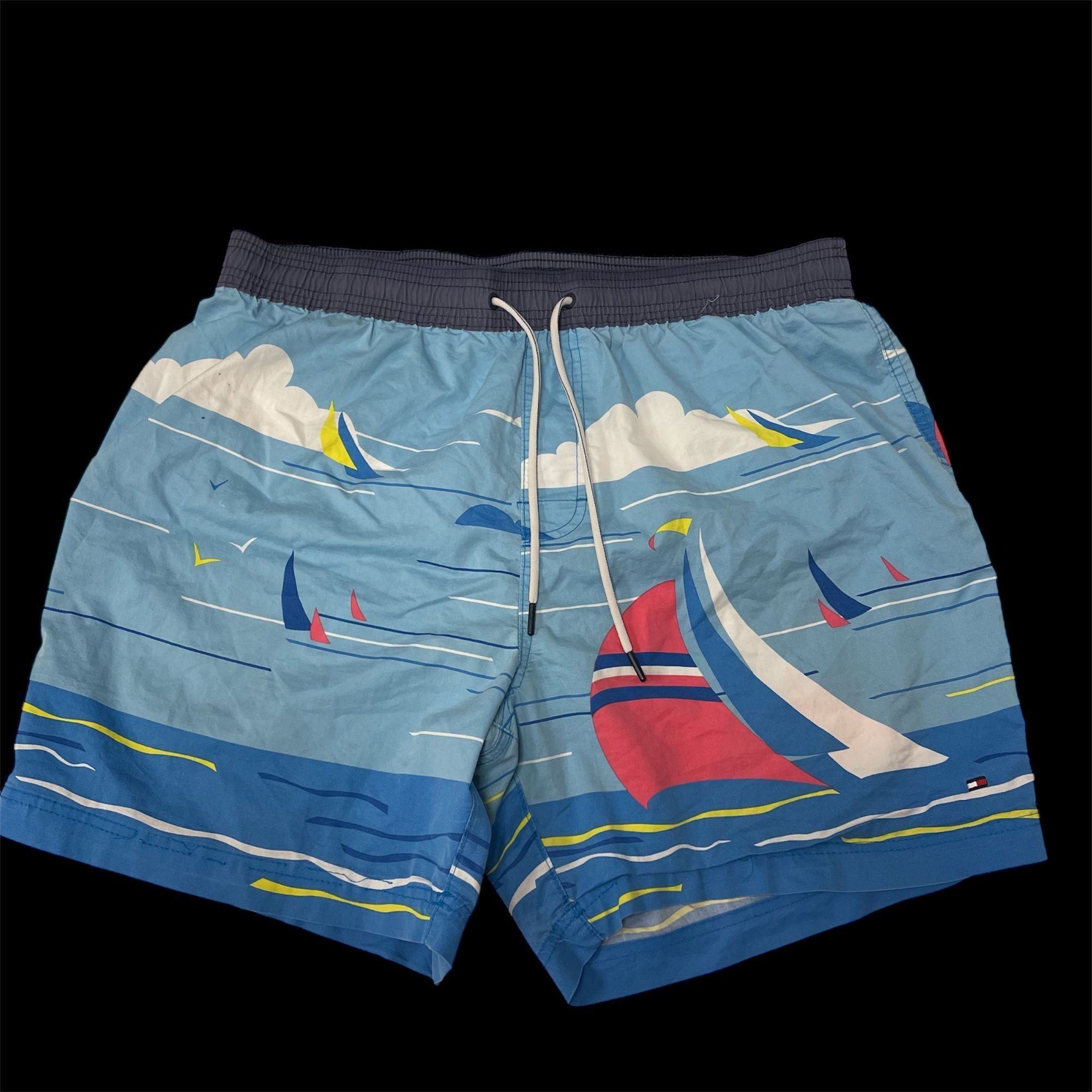 Tommy Hilfiger Vtg Tommy Hilfiger SAILBOAT Sailing Swim Trunks Beach Shorts Size US 36 / EU 52 - 1 Thumbnail