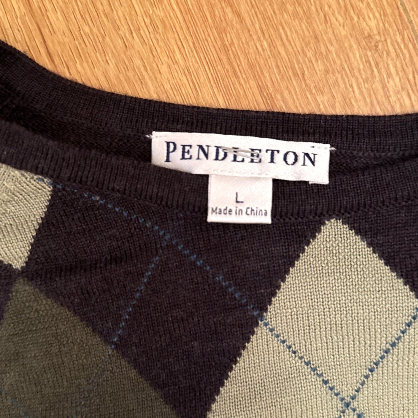 Pendleton Pendleton Sweater Womens Large Grey Green Argyle Merino Wool Preppy Crew Neck Pullover Size L / US 10 / IT 46 - 4 Thumbnail