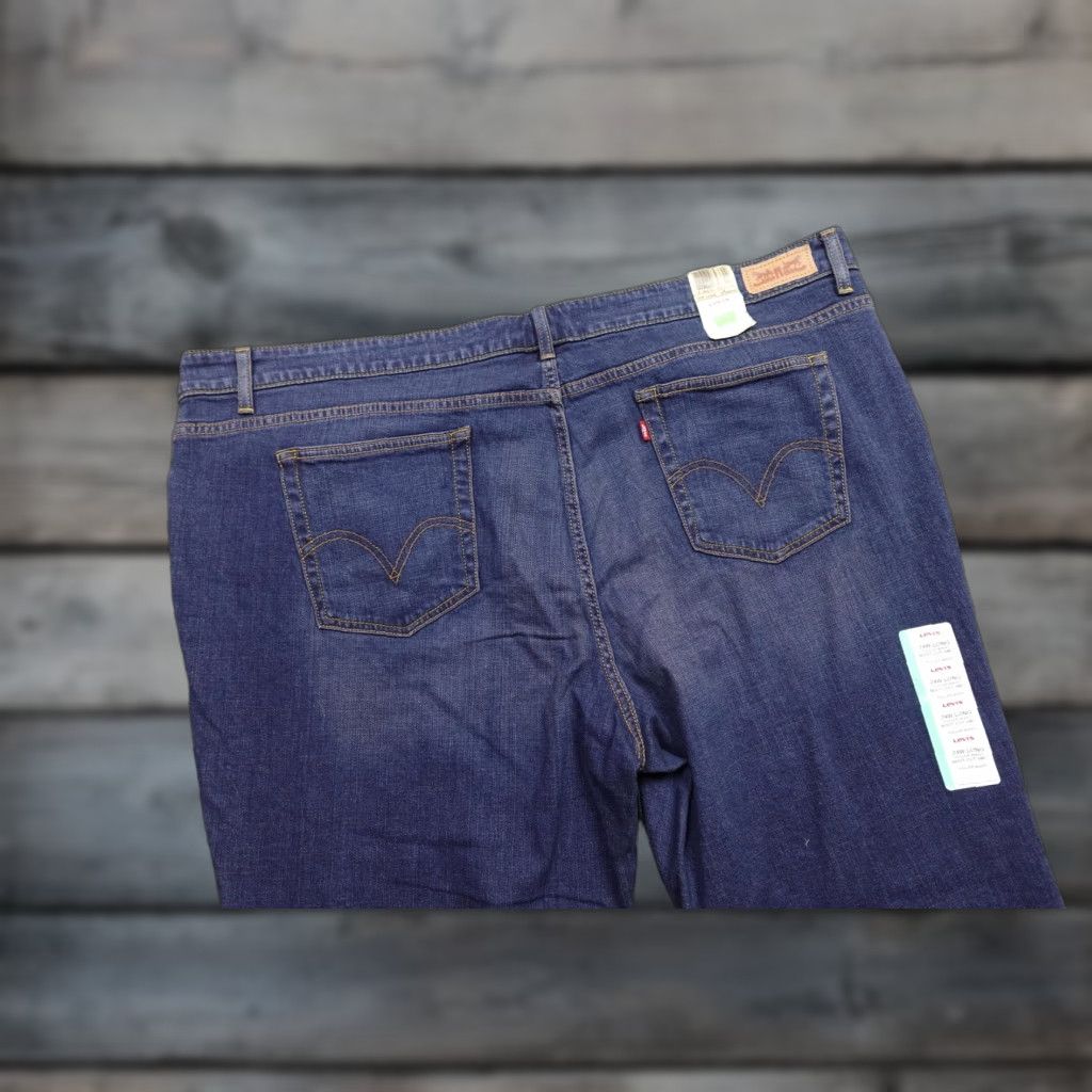 Levi's Levi's 590 Boot Cut Jeans Womens 24W Long Blue Dark Wash High Rise Denim NWT Size 42" / US 20 - 1 Thumbnail