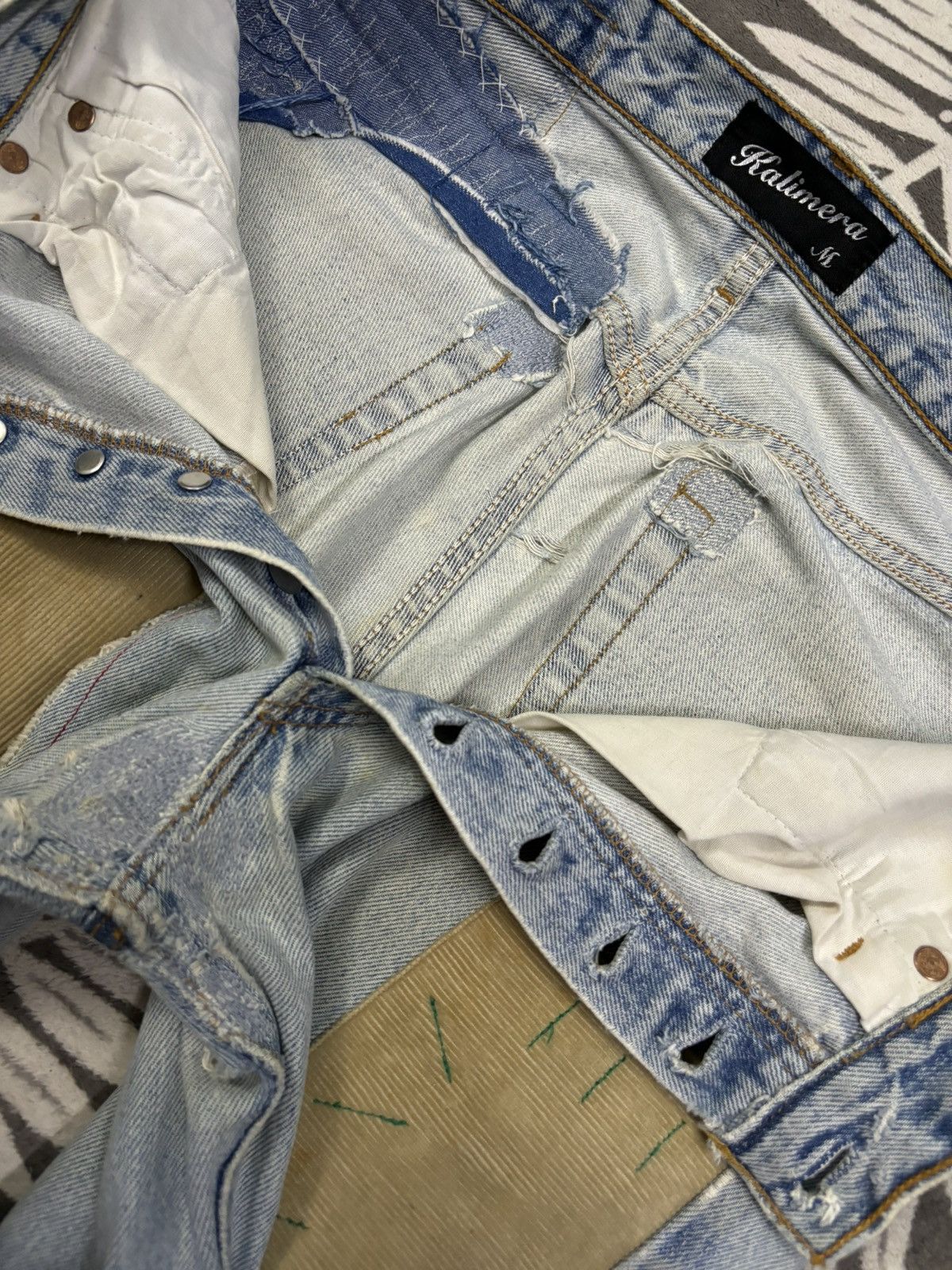 Kapital Vintage Levis 501 Patchwork Jeans Reconstructed by Kalimera Size US 32 / EU 48 - 25 Thumbnail
