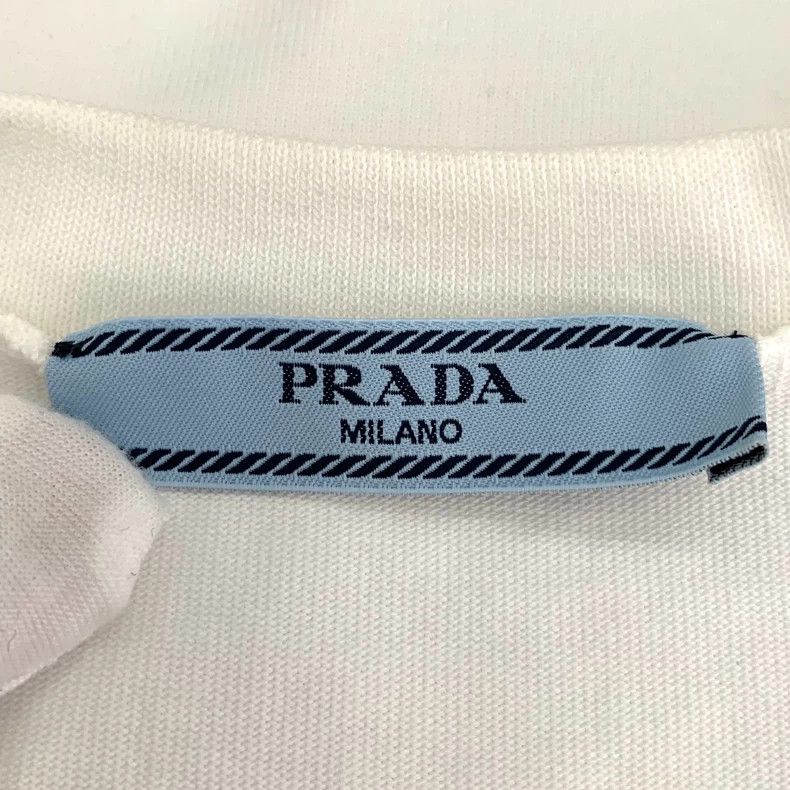 Prada PradaWhite bow cotton round-neck vest Size XS / US 0-2 / IT 36-38 - 6 Thumbnail