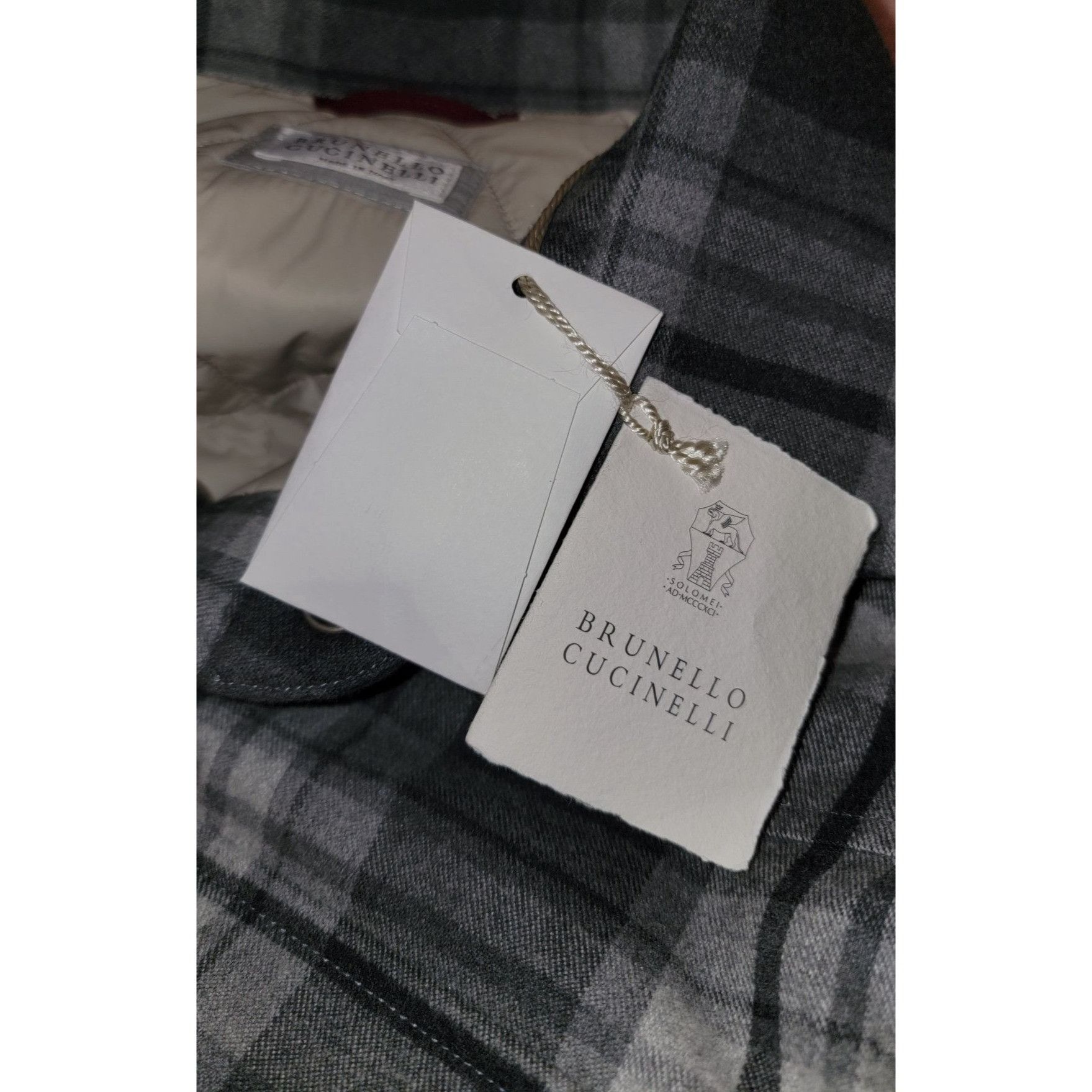 Brunello Cucinelli plaid-check padded jacket - Men's Size 50