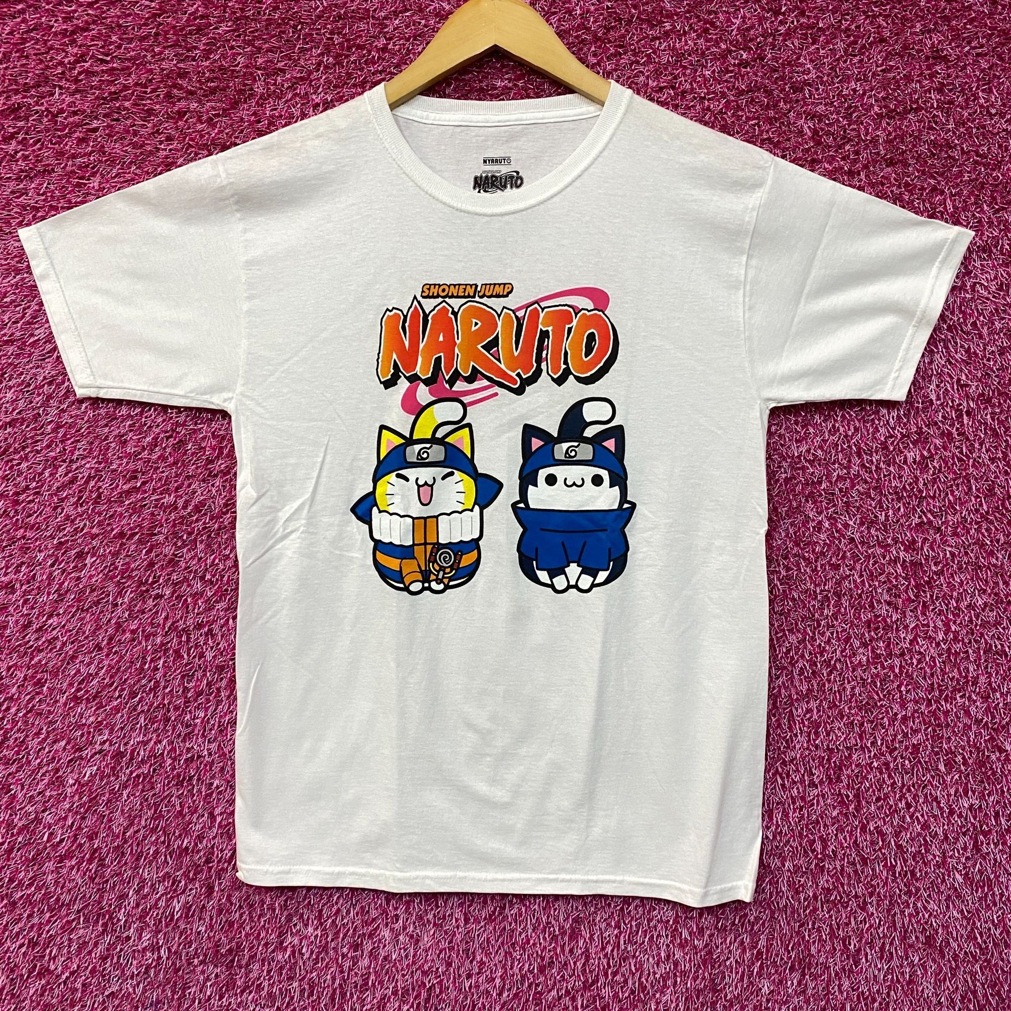 Anime Naruto Nyaruto Sasuke and Uzumaki Logo Graphic T-Shirt SM Size US S / EU 44-46 / 1 - 1 Thumbnail