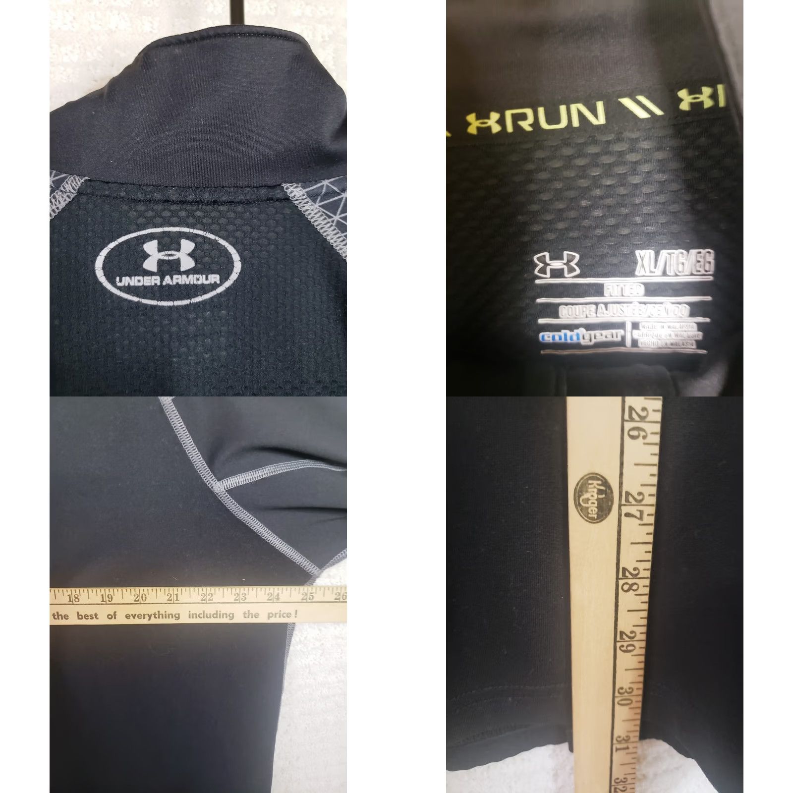 Under Armour Under Armour Shirt Men XL Black Mock Neck 1/4 Zip Long Sleeve ColdGear Thumb Hole Athletic Shirt Size US XL / EU 56 / 4 - 9 Thumbnail