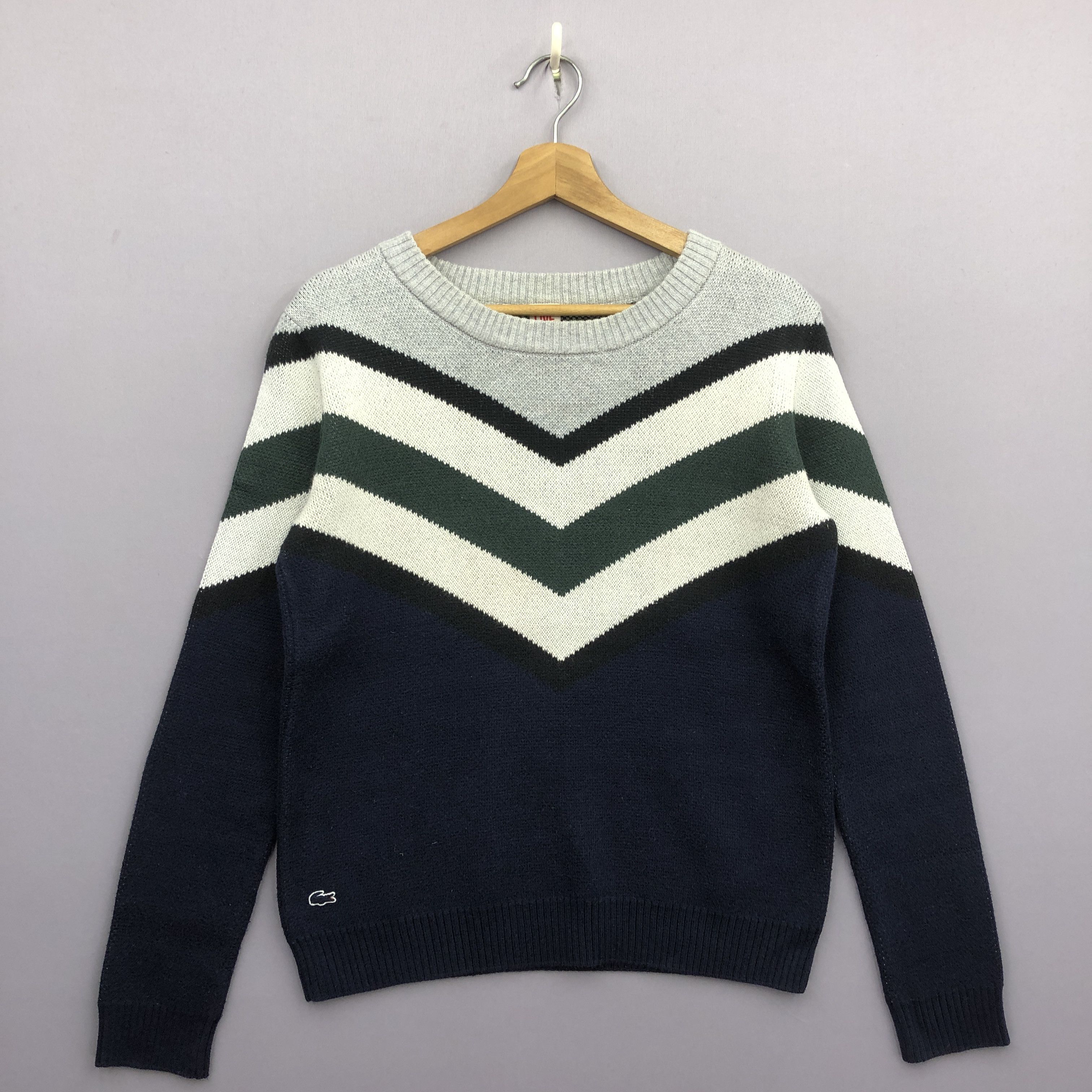 Lacoste × Vintage Vintage Lacoste Knit Sweater 90s Pattern Sweatshirt Jumper Size US S / EU 44-46 / 1 - 1 Thumbnail
