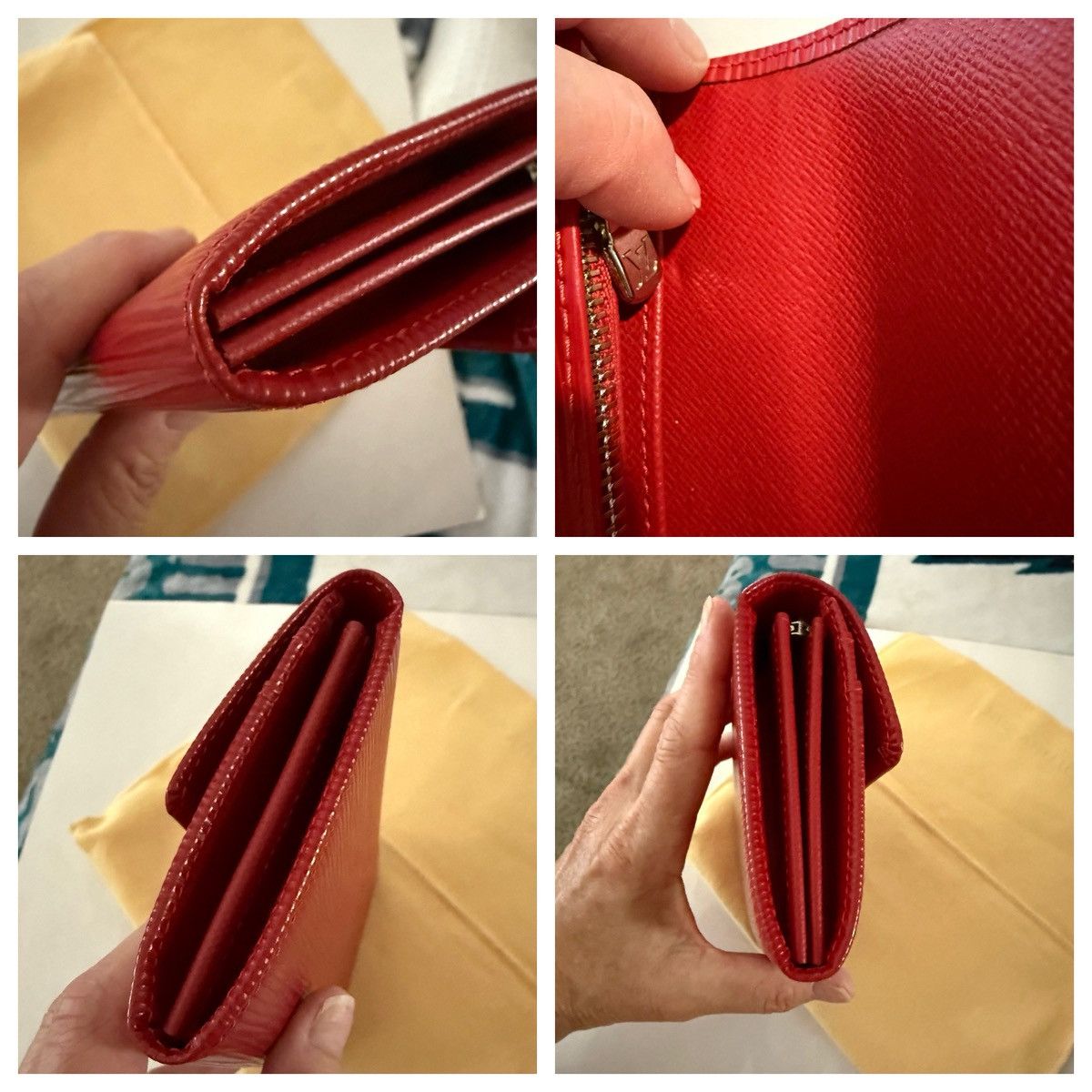 Louis Vuitton Louis Vuitton Epi Rouge / Red Sarah Textured Leather Wallet Size ONE SIZE - 6 Thumbnail