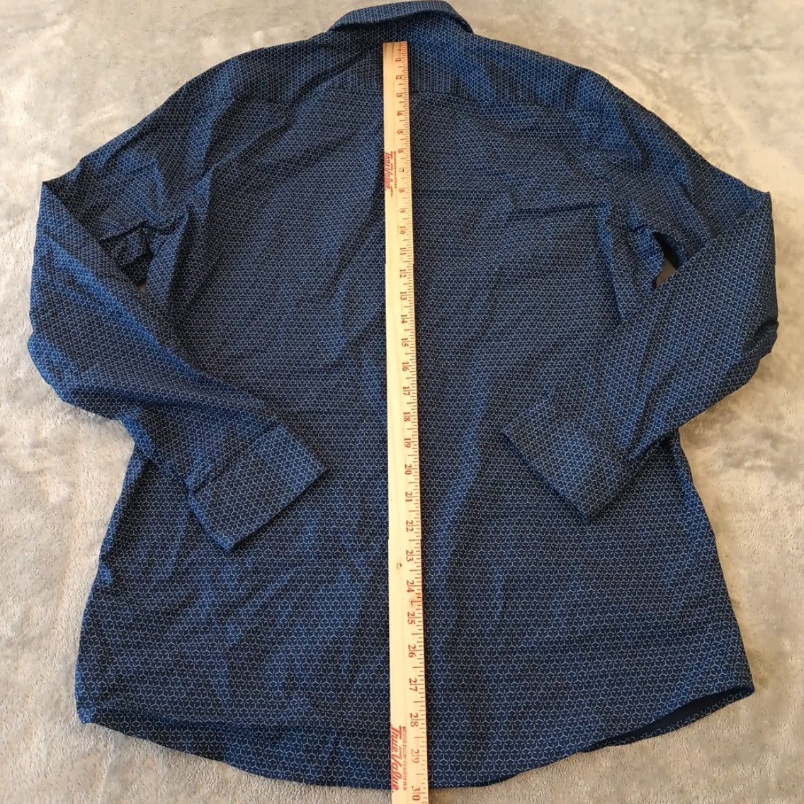 Apt. 9 Apt. 9 Shirt Mens Medium Blue Geometric Long Sleeve Button Up cotton Blend Size US M / EU 48-50 / 2 - 5 Thumbnail