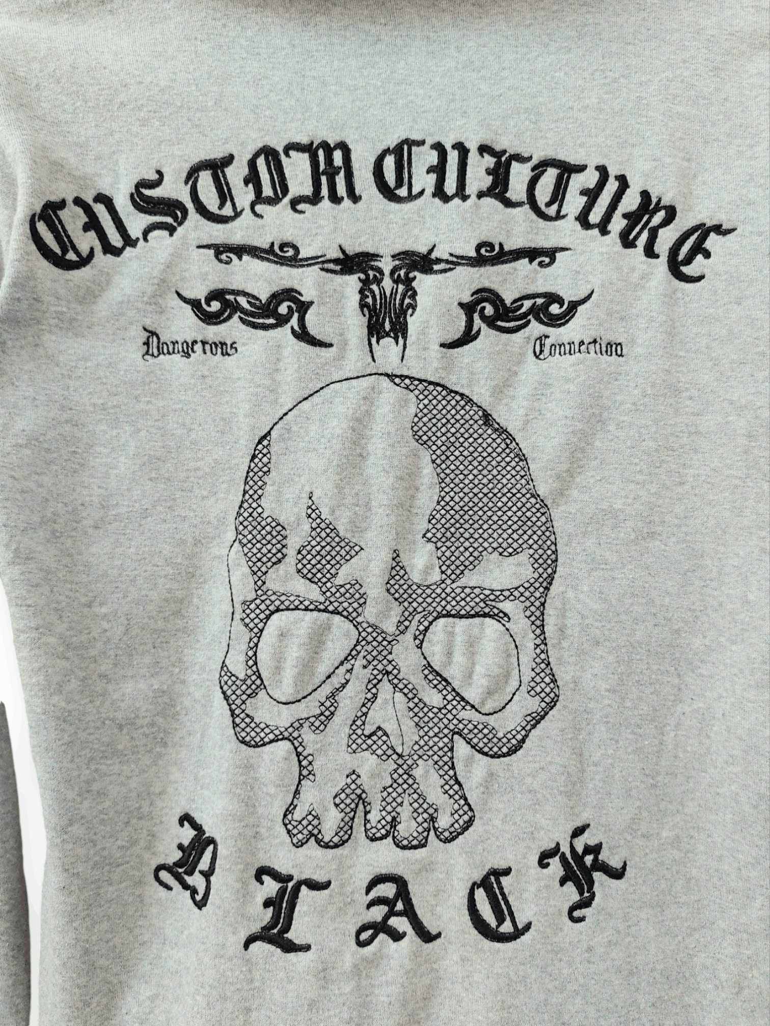 Vintage Custom Culture Real Snake Skin Part Skull Hoodie Size US M / EU 48-50 / 2 - 7 Thumbnail