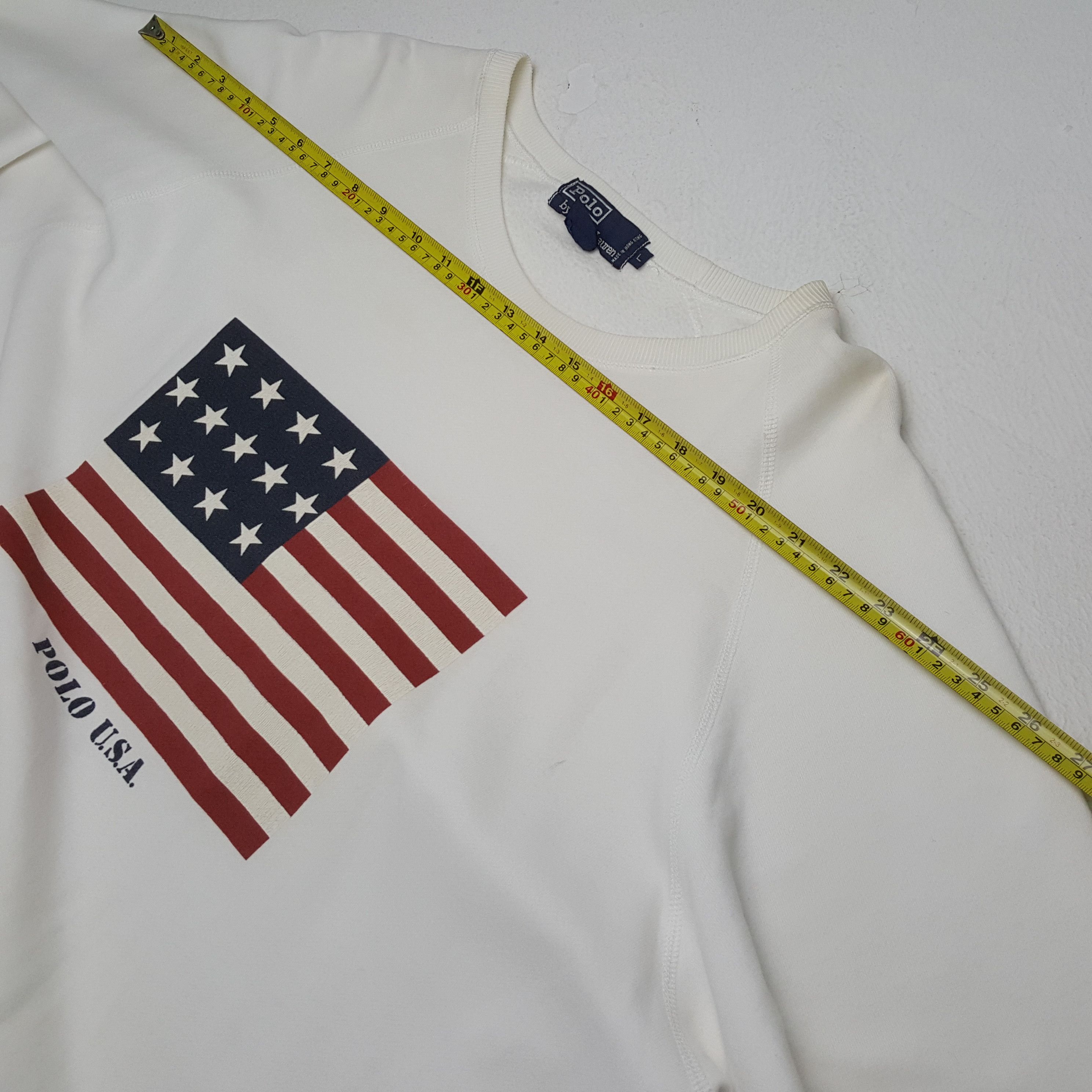Polo Ralph Lauren × Vintage Vintage POLO by RALPH LAUREN American Flag Style Sweatshirt Size US XL / EU 56 / 4 - 4 Thumbnail