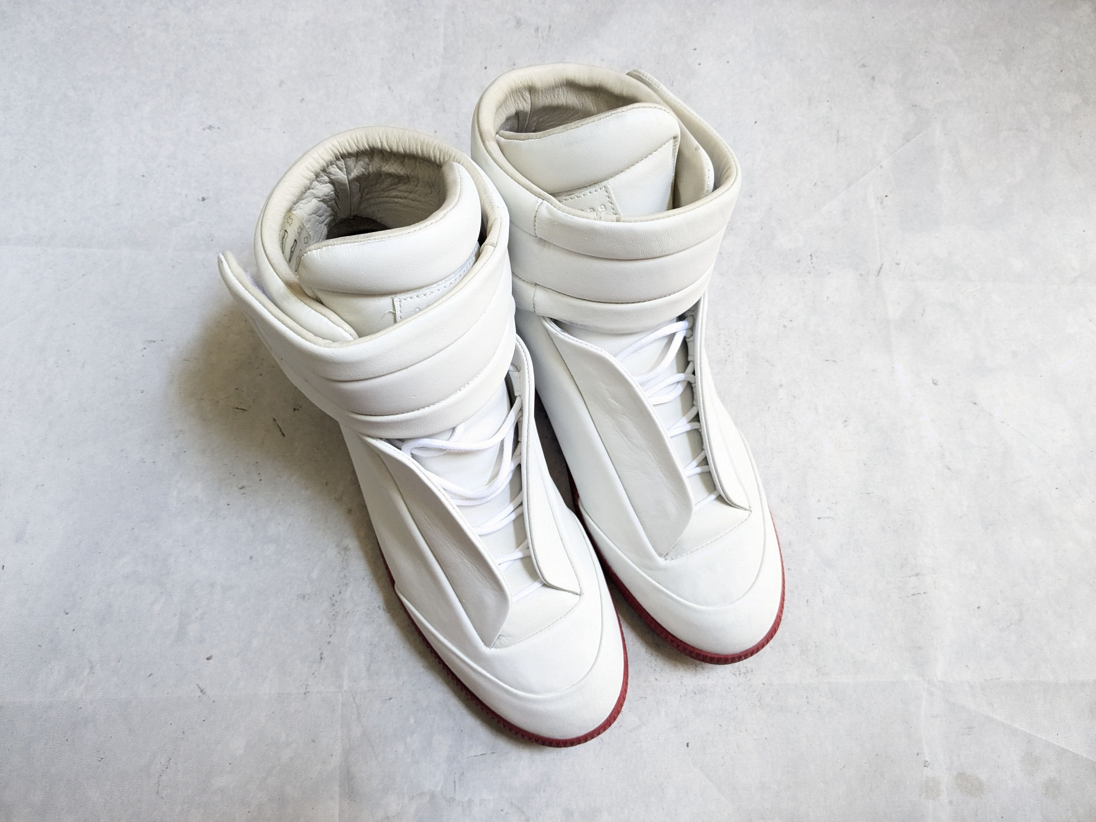 Maison Margiela Maison Margiela Future White Red 11 44 High Tops Leather Size US 11 / EU 44 - 4 Thumbnail