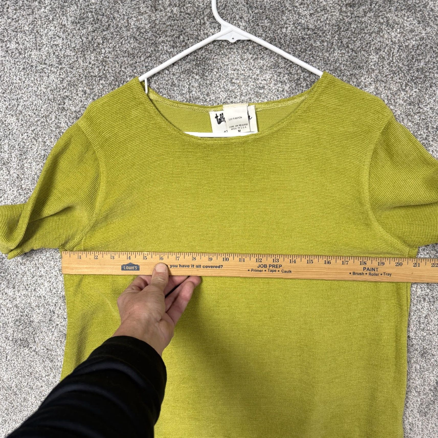 Vintage VINTAGE Talk of the Walk Blouse M Lime Green Knit Short Sleeve Casual Womens Size M / US 6-8 / IT 42-44 - 3 Thumbnail