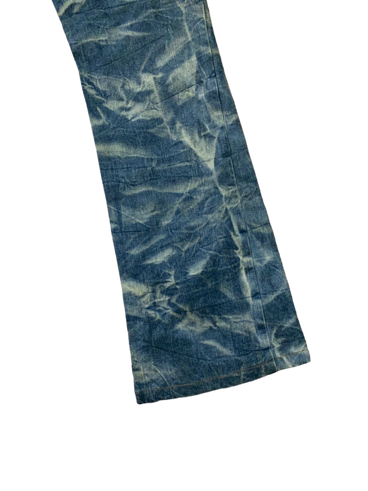 Japanese Brand Flared Smoked Acid Wash Bootcut Denim Jeans Size US 26 / EU 42 - 15 Thumbnail