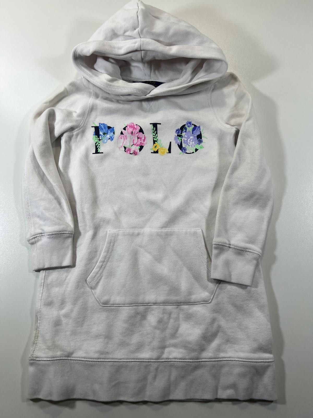 Polo Ralph Lauren Polo Ralph Lauren White Hoodie Dress with Floral Youth Small Size S / US 4 / IT 40 - 1 Thumbnail