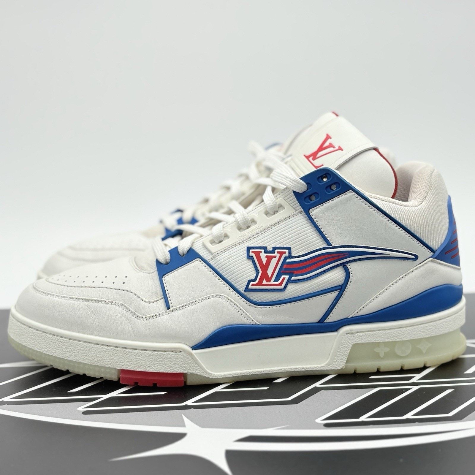 Louis Vuitton Mid Trainer ' White Red Blue ' GOOD!