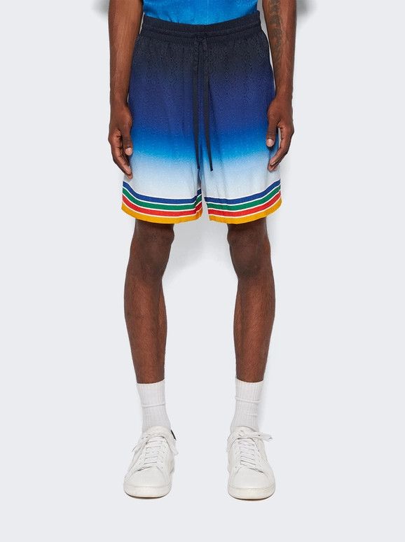 Casablanca o1mle0326 Drawstring Silk Shorts Studio De musique in Blue Size US 36 / EU 52 - 3 Thumbnail