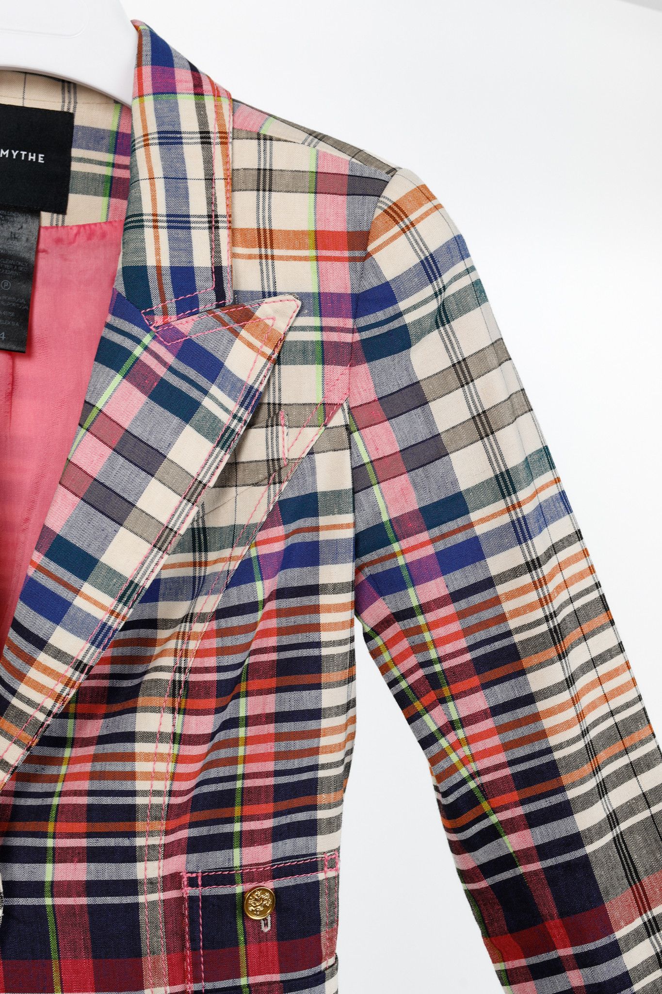 SMYTHE Smythe Patch Pocket Duchess Madras Plaid Blazer Size S / US 4 / IT 40 - 5 Thumbnail