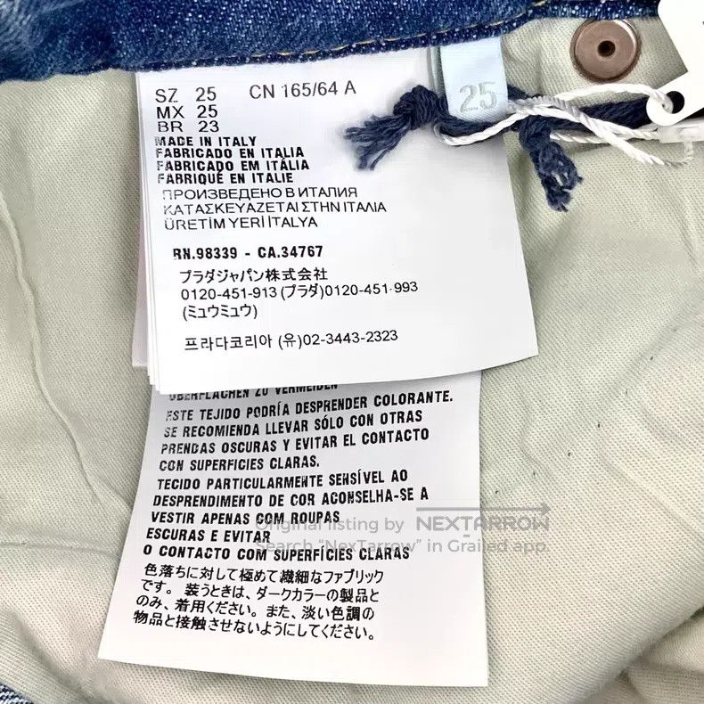 Prada Prada 25 styles of blue triangle cotton casual denim trous Size 25" / US 0 / IT 36 - 8 Thumbnail