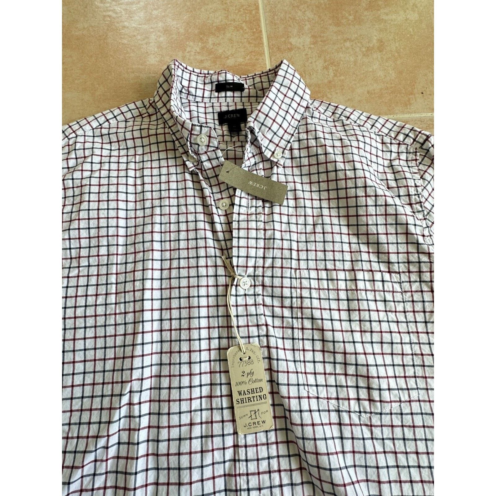 J.Crew New ! J. Crew Slim Cotton Plaid button shirt Men size M Size US M / EU 48-50 / 2 - 1 Thumbnail