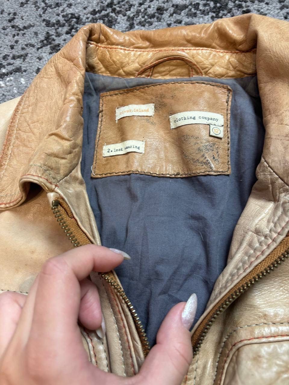 Vintage Vintage Y2K River Island Leather Knitted Avantgarde Jacket Size US M / EU 48-50 / 2 - 5 Thumbnail