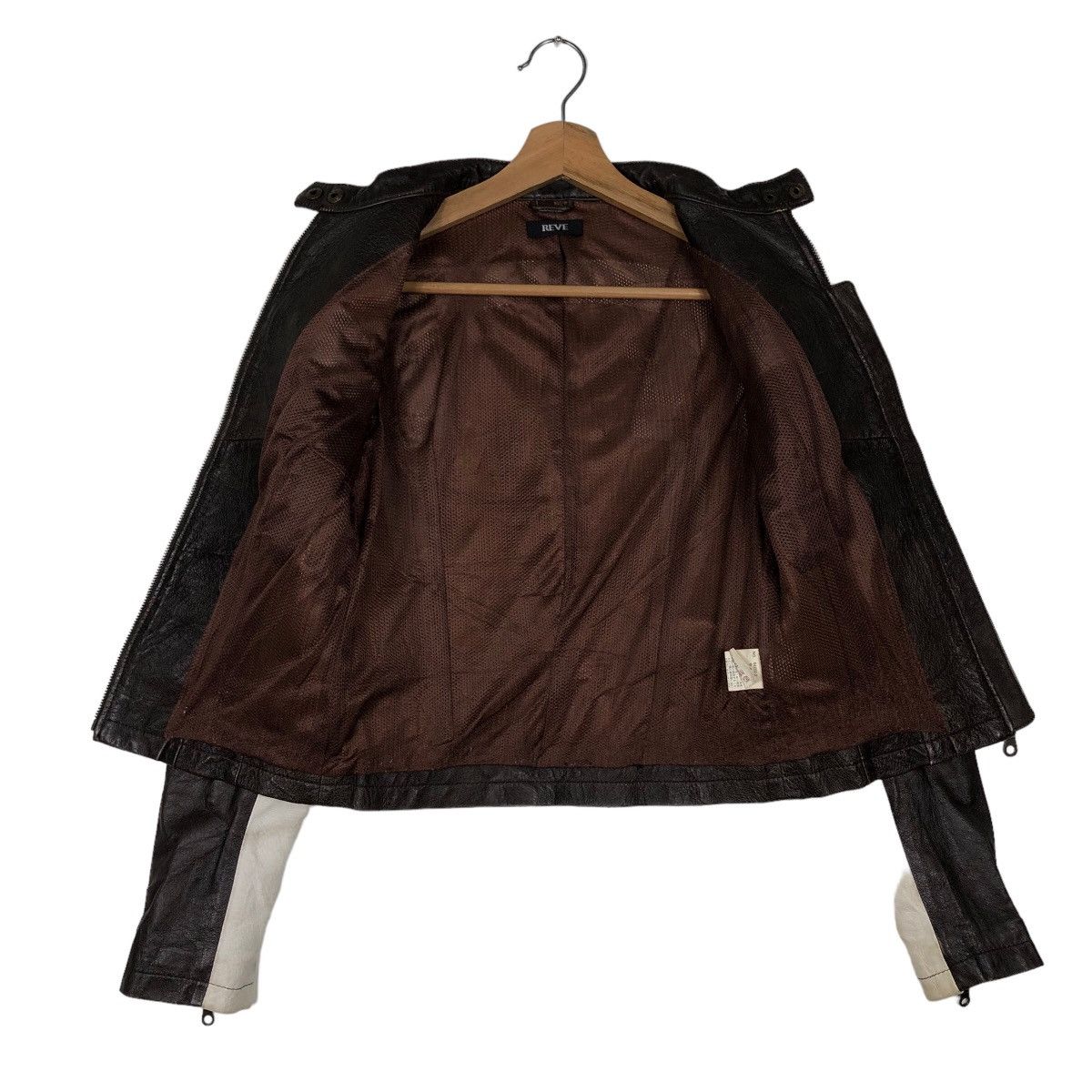 Japanese Brand 🔥90’s Vintage Cropped Biker Leather Jacket Reve Japan Made Size M / US 6-8 / IT 42-44 - 9 Thumbnail