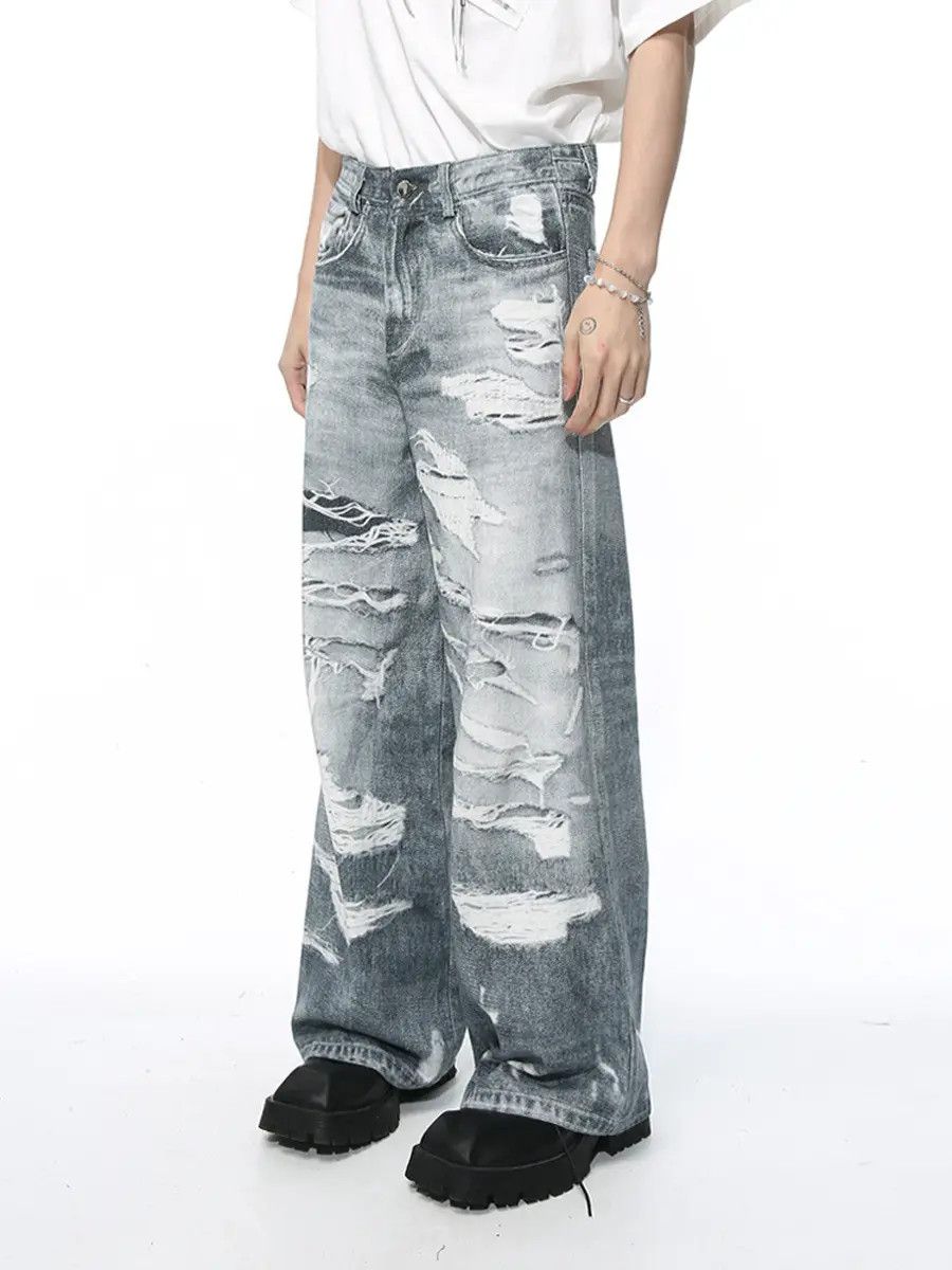 Japanese Brand Retro loose straight leg wide leg jeans Size US 32 / EU 48 - 1 Thumbnail